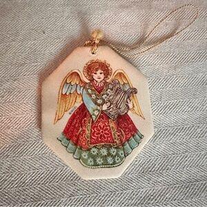 Vintage Avon 2-sided Holiday Angel Ornament